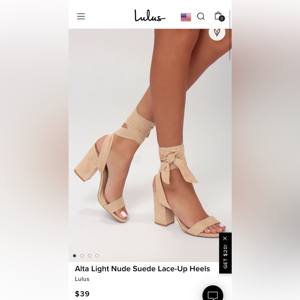 COPY - Lulus Alta Light Nude Suede Lace-Up Heels